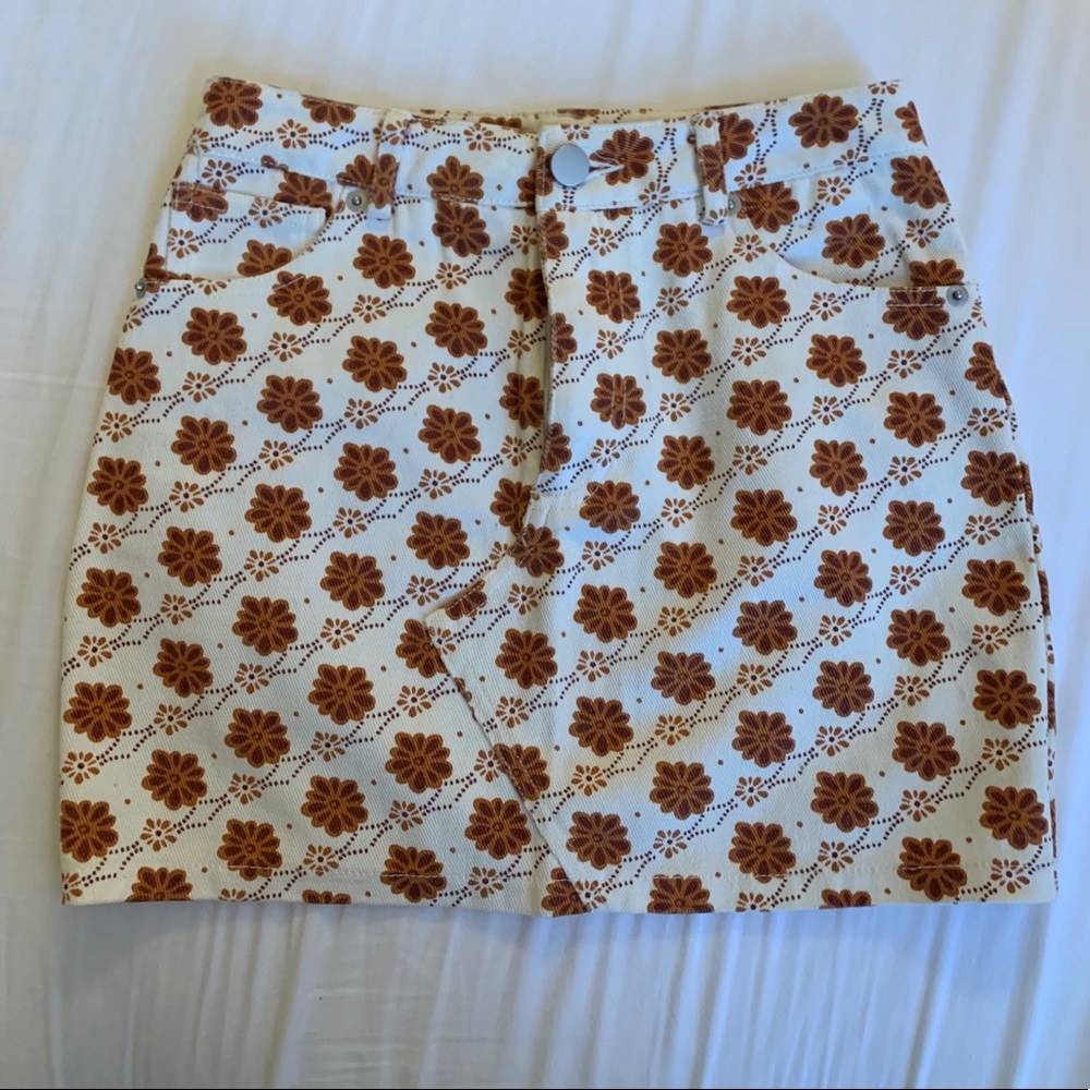 Floral Print Mini Skirt